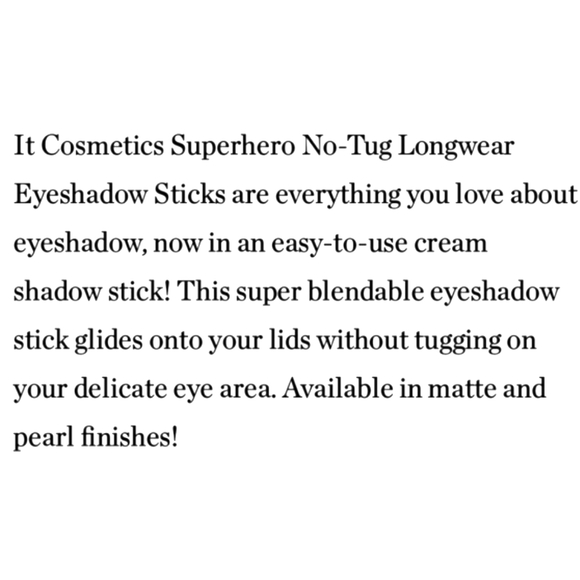 IT COSMETICS SUPERHERO NO-TUG SUPER LONG-WEAR SMOOTH GLIDE EYESHADOW. - Picture 6 of 8